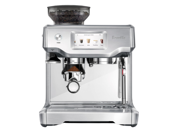 Breville Barista Touch espresso machine with built-in grinder in brushed stainless steel
