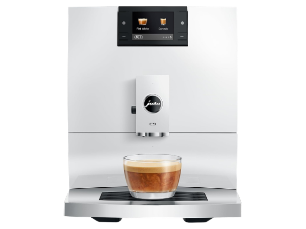 JURA C9 fully automatic coffee machine in Piano White