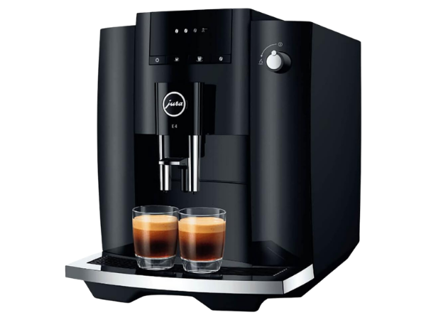 JURA E4 fully automatic coffee machine in Piano Black
