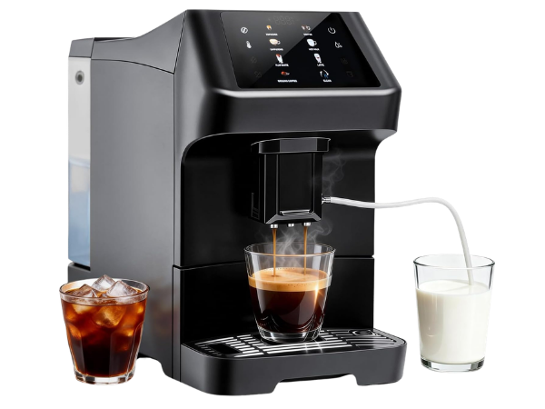 LINKLIFE automatic espresso machine with built-in grinder and automatic milk frother