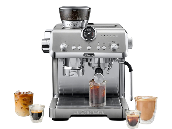 De'Longhi La Specialista Opera espresso machine with built-in grinder in stainless steel