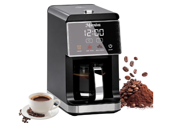 Morniva 5-Cup drip coffee maker with built-in grinder