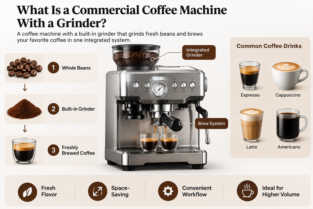 What Is a Commercial Coffee Machine With a Grinder
